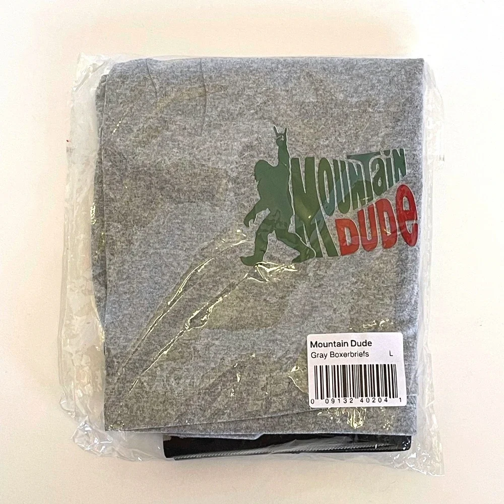 Victory League Mountain Dude Gray Boxer Briefs Bigfoot Sasquatch Size‎ L (36-38)